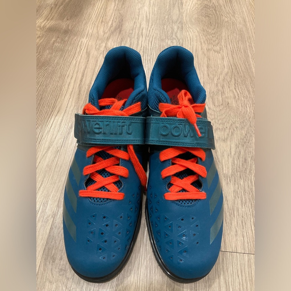 adidas mens powerlifting shoes Teal and Orange size 12 - Picture 3 of 7